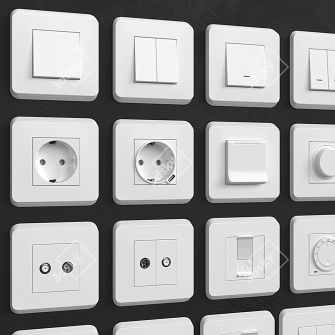 Schneider Unica Pro Switches & Sockets 3D model image 3