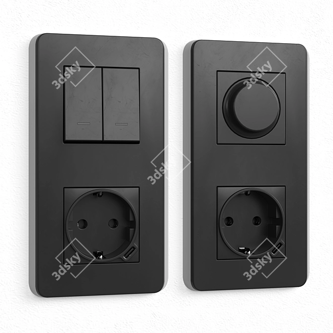 Schneider Unica Pro Switches & Sockets 3D model image 6