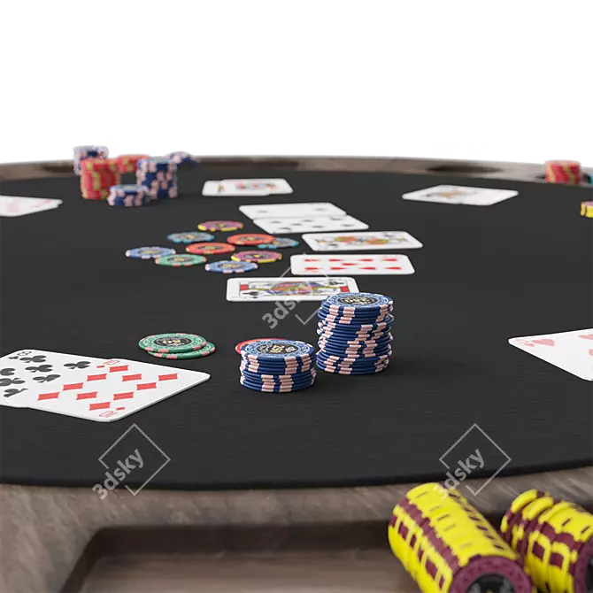 Vienna Convertible Poker Dining Table 3D model image 4