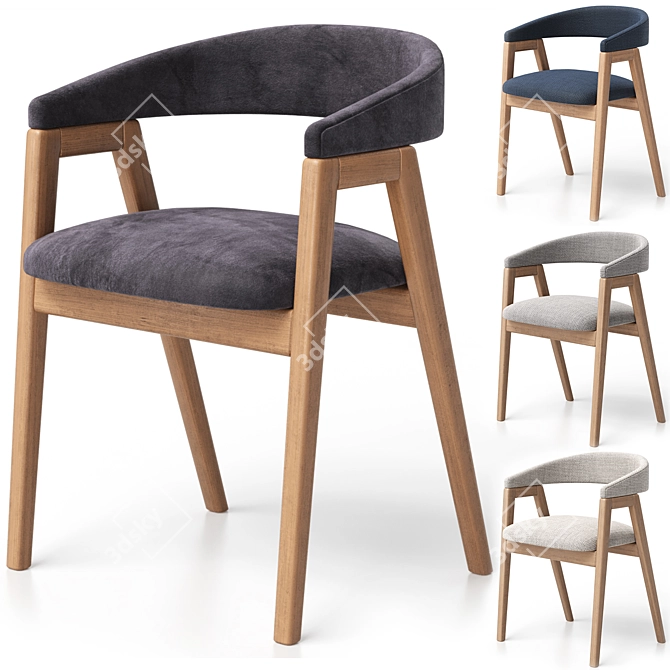 Trevor Chair: Customizable, Five Colors 3D model image 9