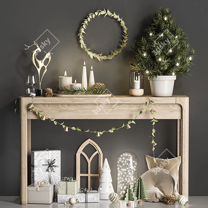 High-Quality Christmas Decor Set 3D model image 1