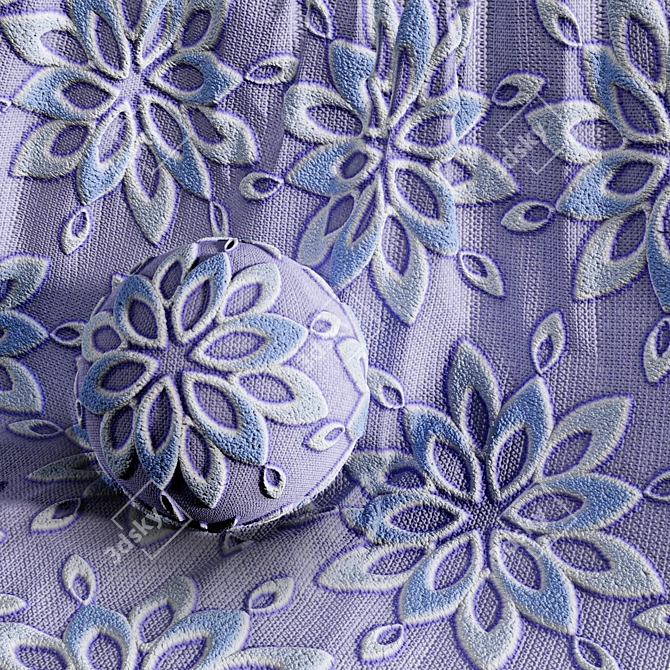 5-Color Theme Embroidery Fabric Set 3D model image 4
