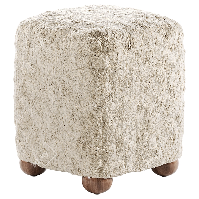 Textured Square Wool Ottoman Bed 3D model image 1