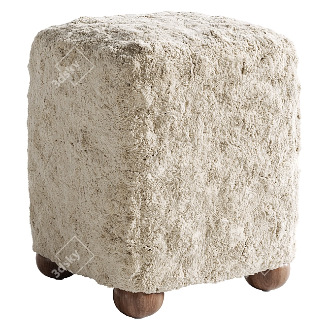 Textured Square Wool Ottoman Bed 3D model image 8