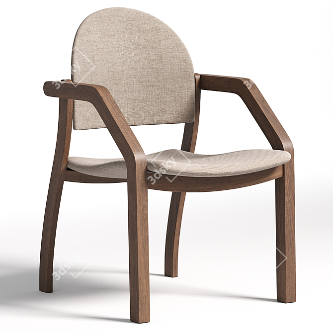 Junо Soft Wood Armchair 3D model image 1