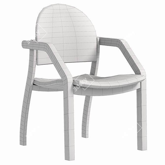 Junо Soft Wood Armchair 3D model image 3