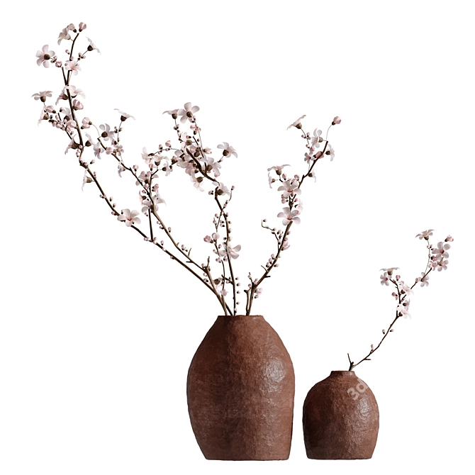 Blossoming Branches in Vase (2 Colors) 3D model image 2