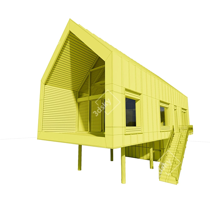 Architectural Barnhouse Forest Model 3D model image 5