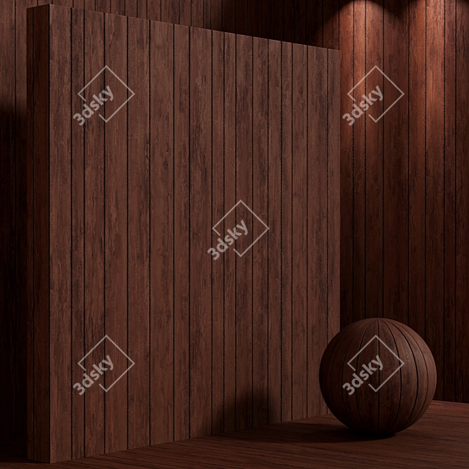 Seamless Wood Plank Texture Set 3D model image 3