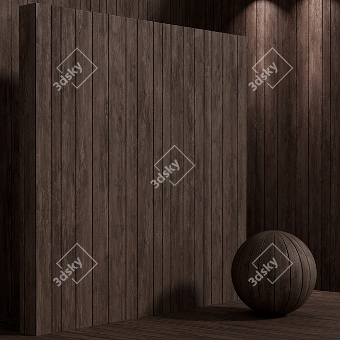 Seamless Wood Plank Texture Set 3D model image 7