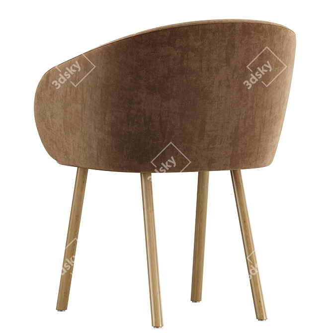 Sleek Modern Nasu Armchair 3D model image 5