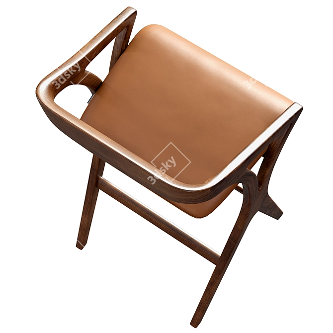 Elegance in Wood Stool 3D model image 4