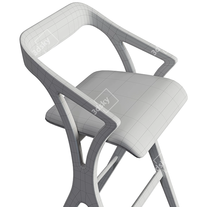 Elegance in Wood Stool 3D model image 6