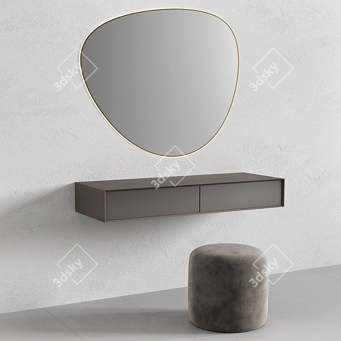 Elegant Dressing Table Set 3D model image 4