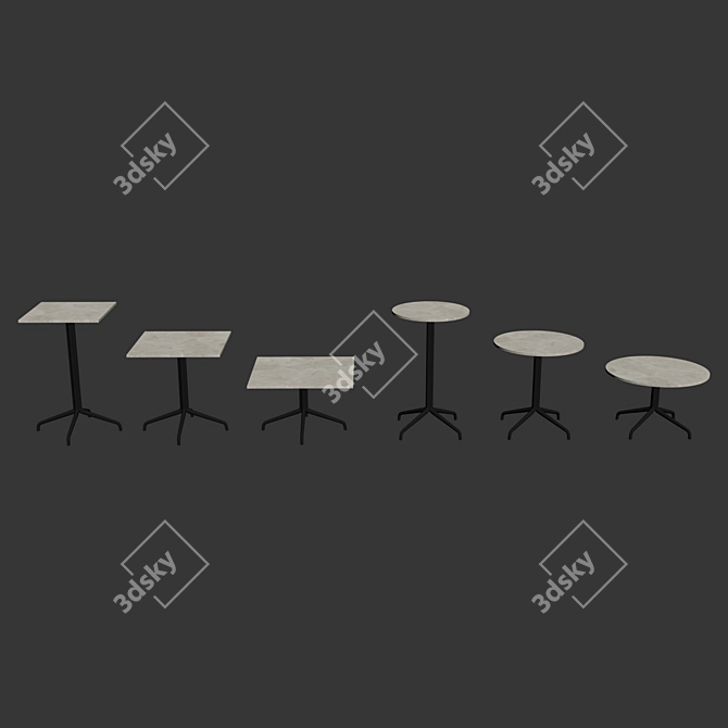 Audo Copenhagen Modern Table Set 3D model image 4