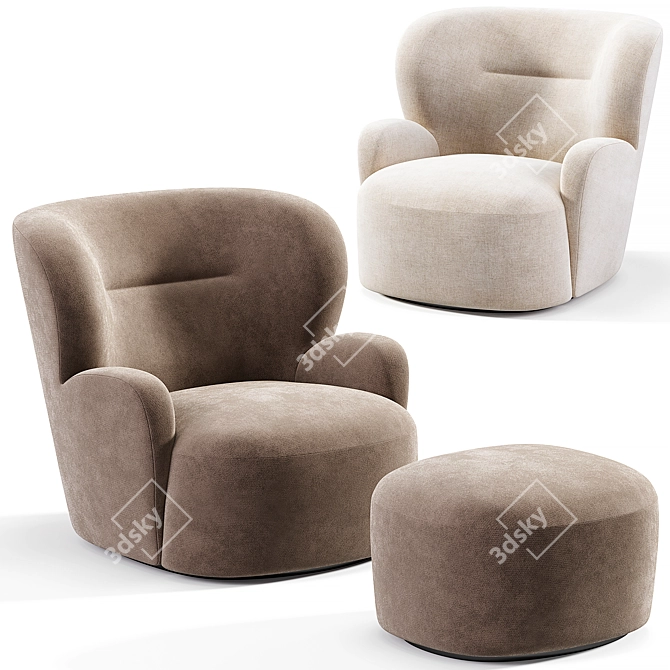 Modern Armchair Gervasoni Design 3D model image 6