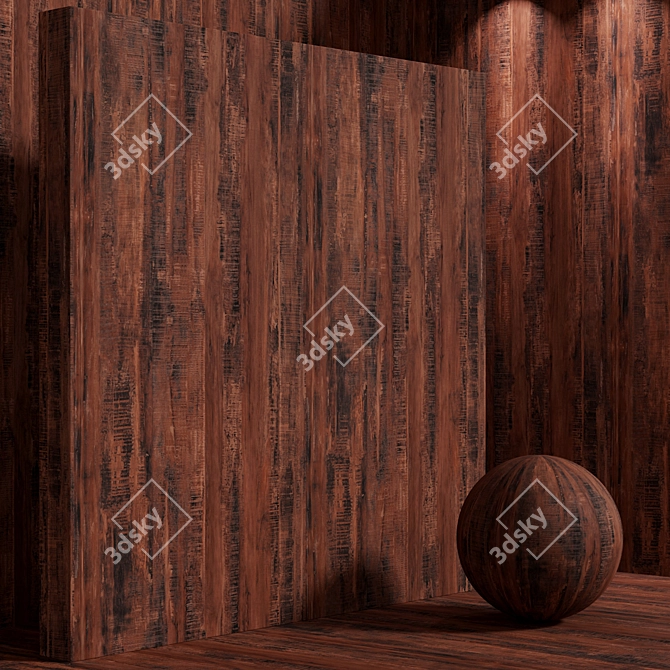 Seamless Vintage Wood Box Set 3D model image 4