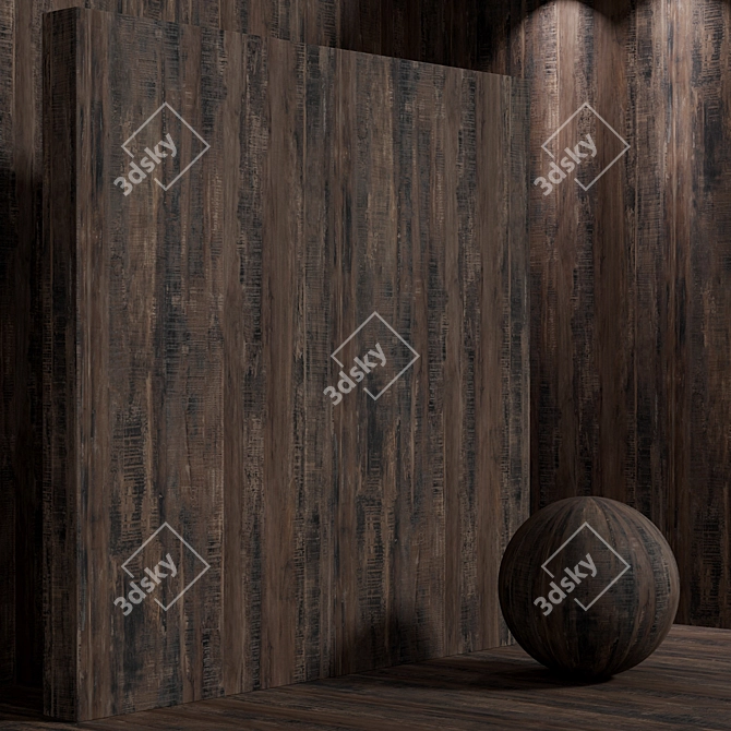 Seamless Vintage Wood Box Set 3D model image 6