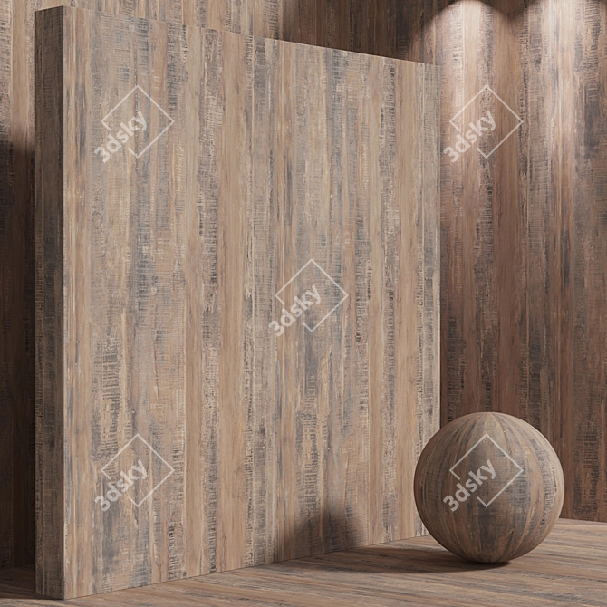 Seamless Vintage Wood Box Set 3D model image 7