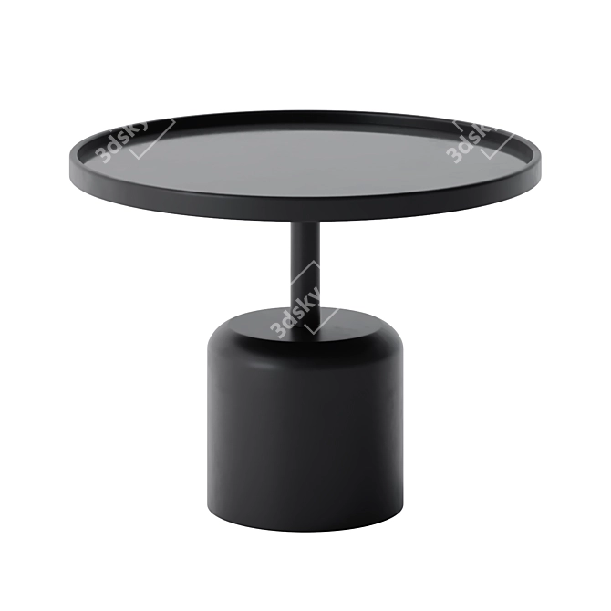Stylish Black Wood Coffee Table 3D model image 1
