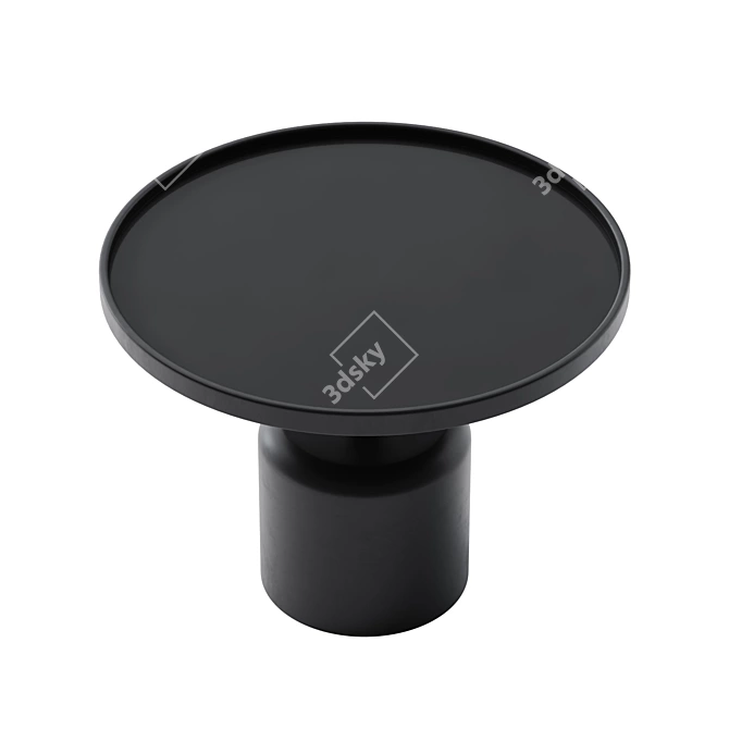 Stylish Black Wood Coffee Table 3D model image 2