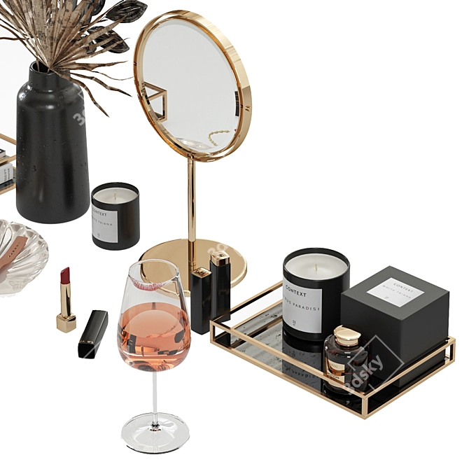 Makeup Vanity Set Kit 3D model image 4