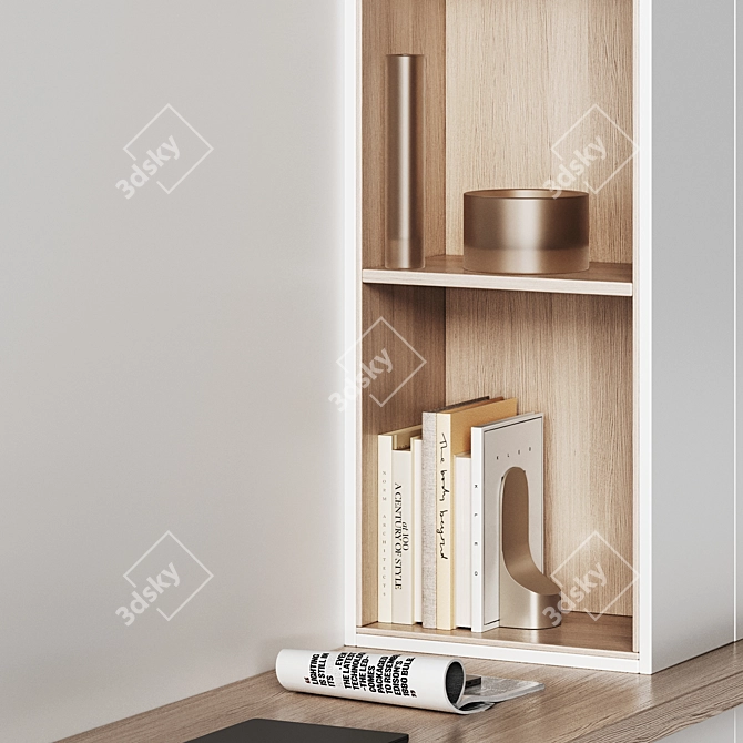 Luxury White Workspace Collection 3D model image 2