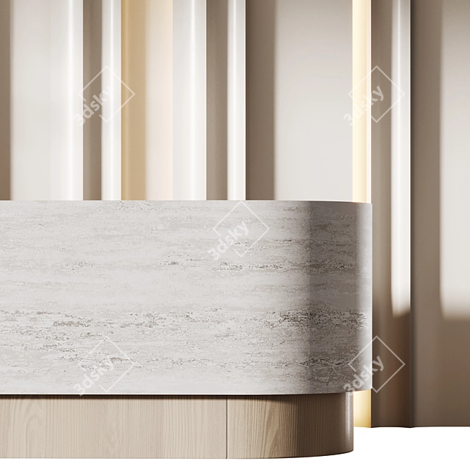 Contemporary Reception Desk with Wooden Panels 3D model image 2