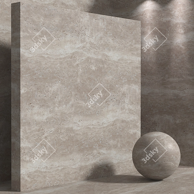  Seamless Travertine Material Set 3D model image 4