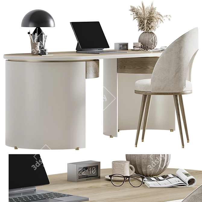 Modern Home Office Workstation 04 3D model image 3