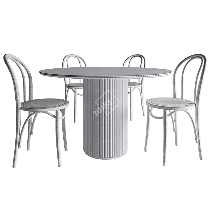 Sleek Baycheer Round Table Dining 3D model image 3