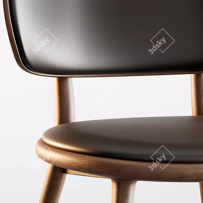 Elegant Oak Dining Chair by Mater 3D model image 3