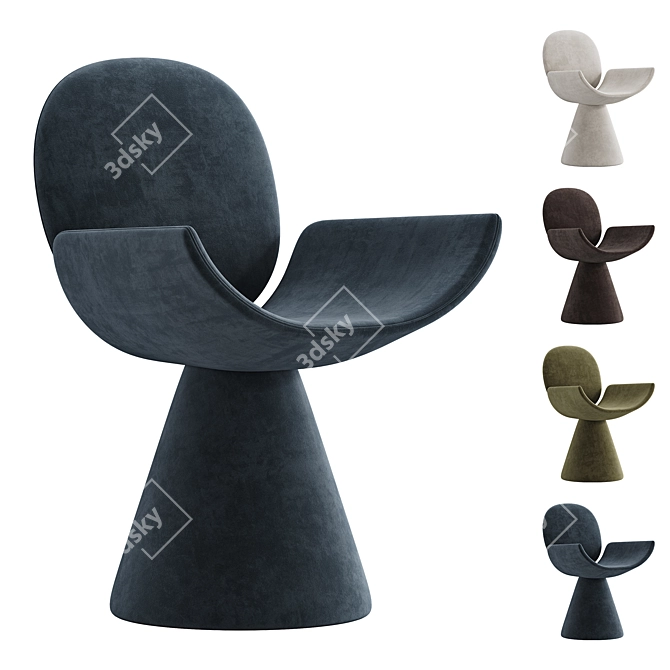 Sleek Youpi Chair by Bonaldo 3D model image 1