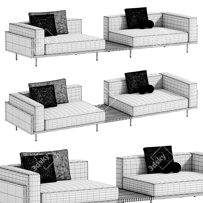 Sleek Brasilia Sofa Minotti Design 3D model image 5