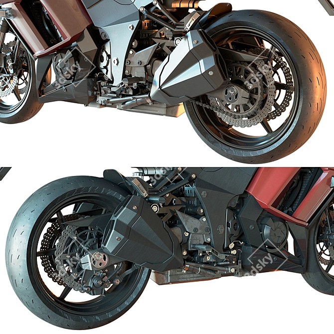 High-Quality Kawasaki Ninja 1000 3D Model 3D model image 3