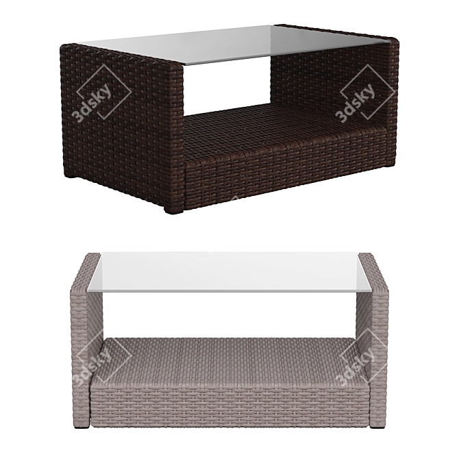 Outdoor Rattan-Style Patio Set 3D model image 10