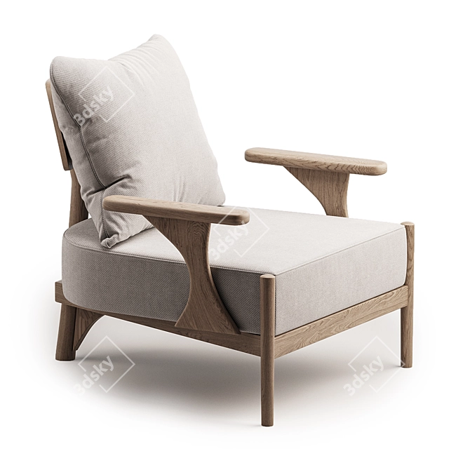 Elegant Modern Armchair Design 3D model image 1