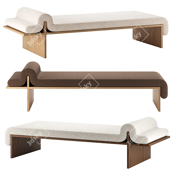 Sculptural Modern Melt Daybed 3D model image 1