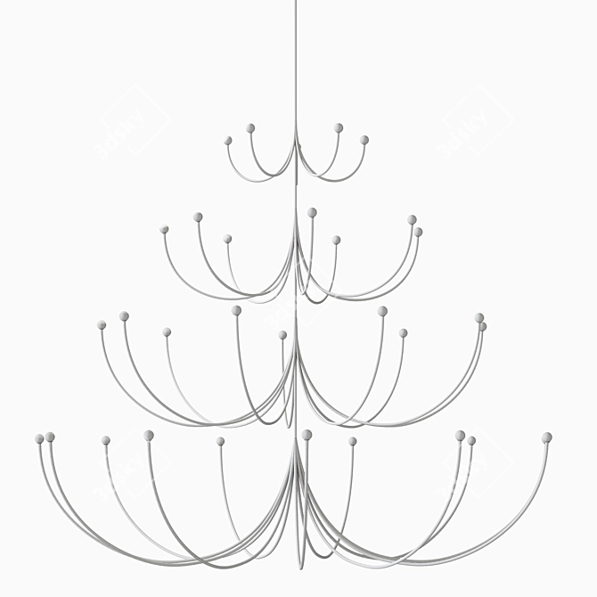 Luxurious ARCA 4-Tier Chandelier 3D model image 4