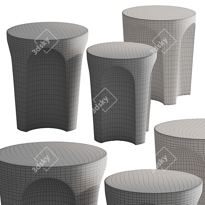 Sleek Modern Round Coffee Table 3D model image 4