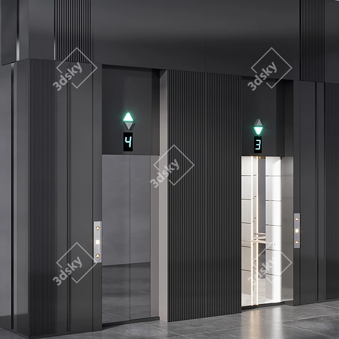 Modern Elevator 3D Model 3D model image 3