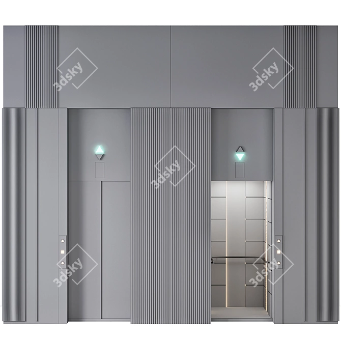 Modern Elevator 3D Model 3D model image 5