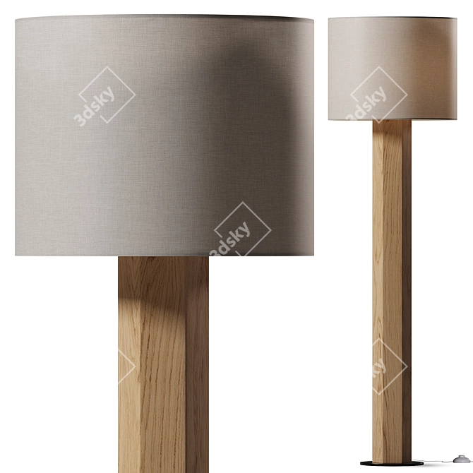 Modern Wood Floor Lamp 3D model image 1