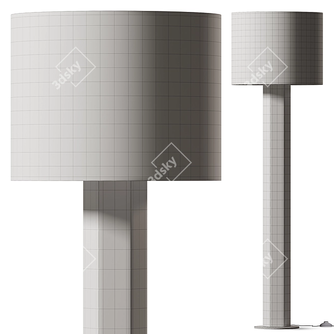Modern Wood Floor Lamp 3D model image 2