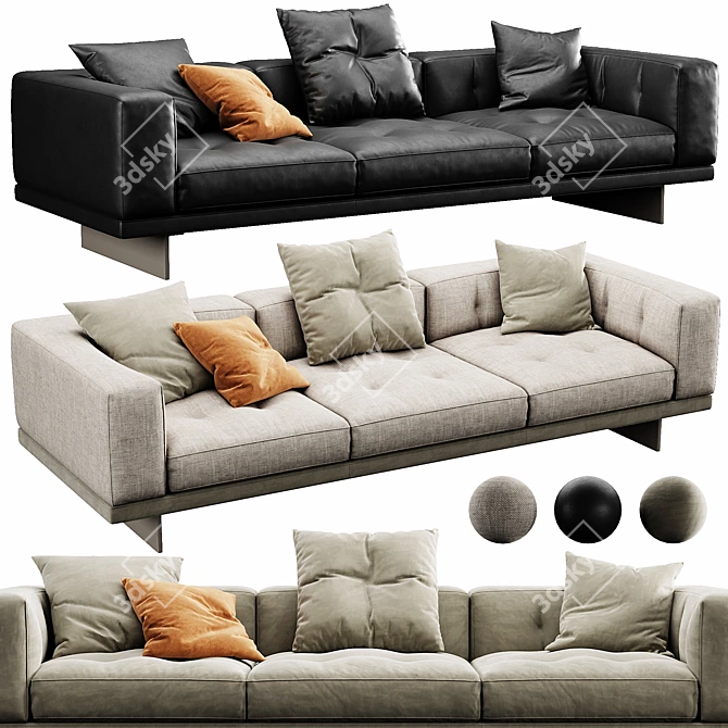 Contemporary Minotti Dylan Sofa Set 3D model image 1