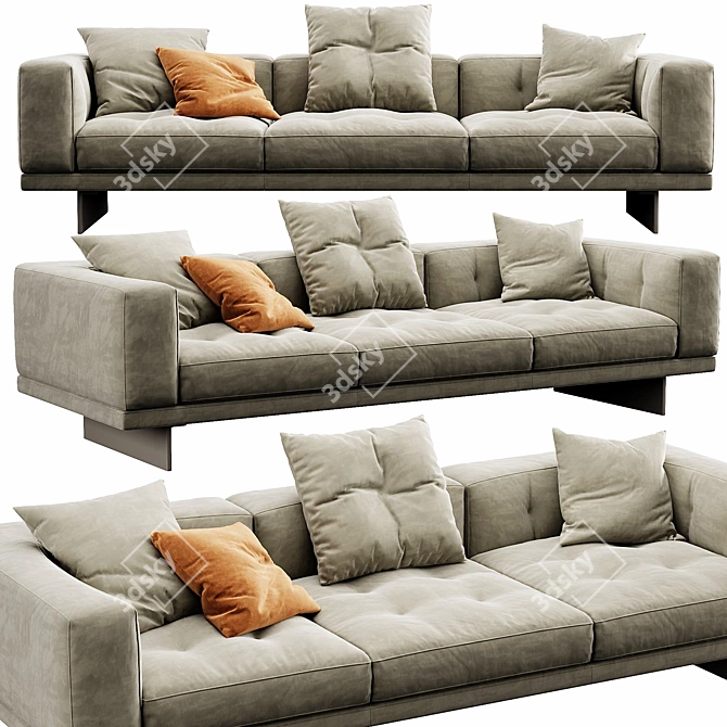 Contemporary Minotti Dylan Sofa Set 3D model image 3