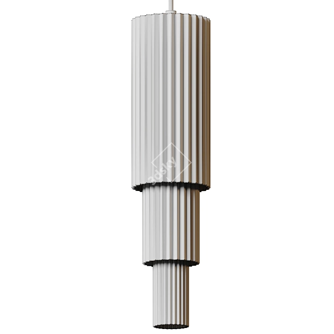Chic Parisian Inspired Bordeaux Pendant 3D model image 3