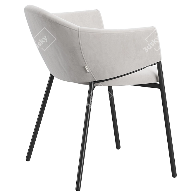 Eliza Scandinavian Velvet Dining Chair 3D model image 3