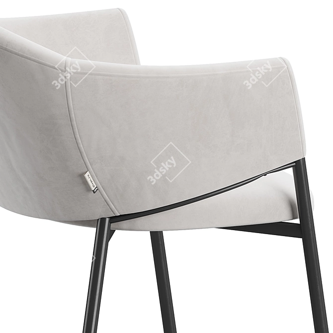 Eliza Scandinavian Velvet Dining Chair 3D model image 5