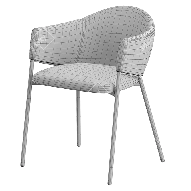Eliza Scandinavian Velvet Dining Chair 3D model image 6